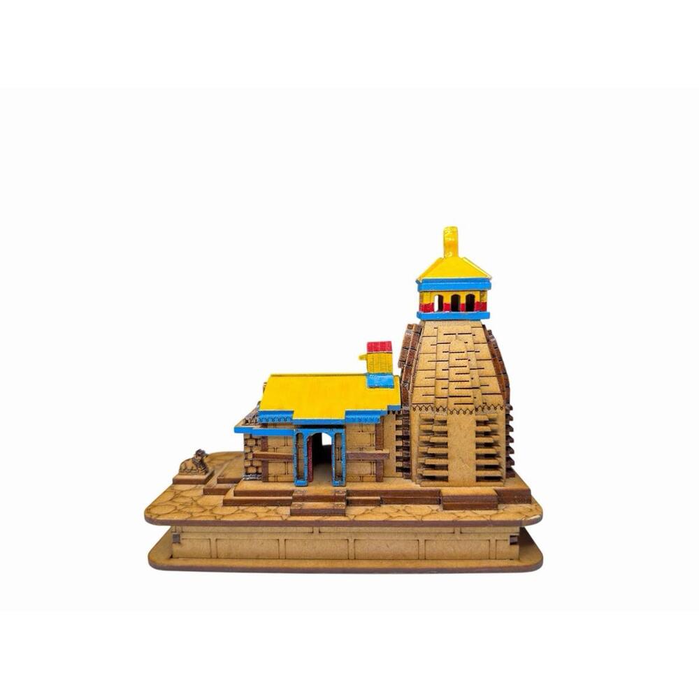 3D Wooden Kedarnath Temple Miniature - Lord Shiva Mandir Office/ Home Desk Decor